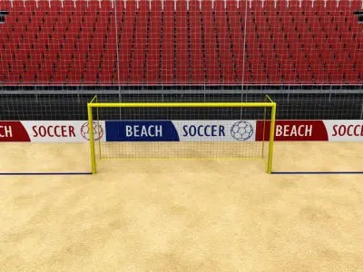 Beach soccer stadium high poly 3D model