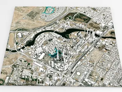 Cityscape Dubai fragment city Down town  3D model