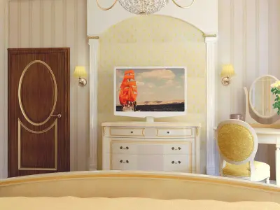 Bedroom in a classic style 3D model