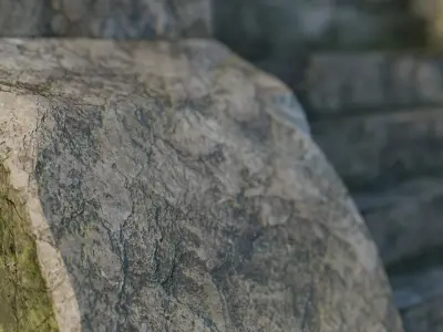 Ancient Stone Temple with Face Free low-poly 3D model