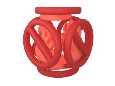 No Fire Icon V2 001 Low-poly 3D model