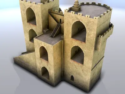Torres de Serranos Low-poly 3D model