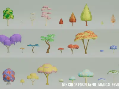 Cozy Style - Tree Pack Low-poly 3D model