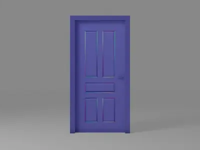 Door Wood PBR Low Poly Low-poly 3D model