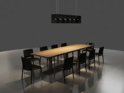 dining-table-chair-lamp chair 3D model