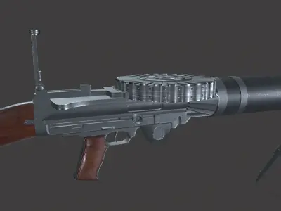 Lewis Gun Low-poly 3D model