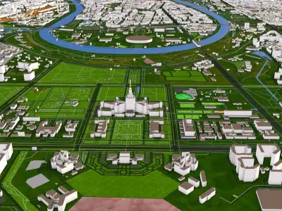 Moscow City 100x100KM September 2020 3D model