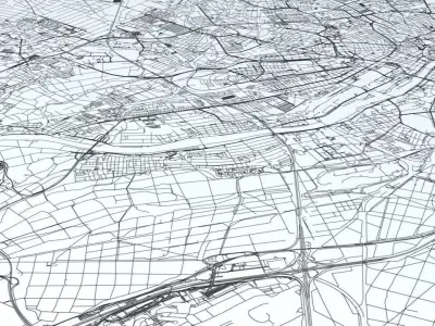 Frankfurt Road Network and Streets 3D model