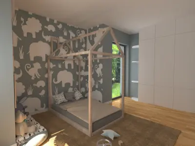 Children room 3D model Low-poly 3D model