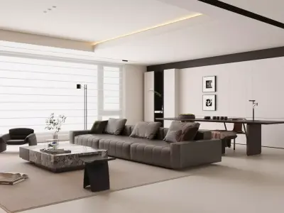 Light luxury living room 3D model order