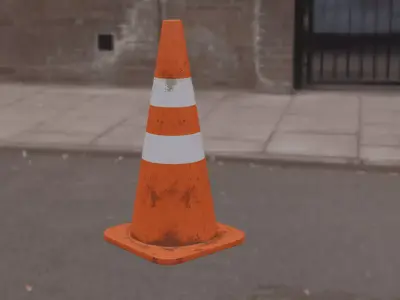 High-Quality Traffic Cone 3D Model  Low-poly 3D model