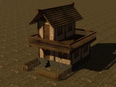 Medieval house seven 2 Low-poly 3D model