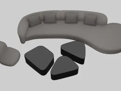 Irregular Shape Sofa 3D model
