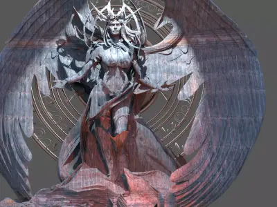 Arch Angel Uriel with ring 3D model