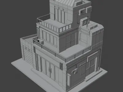 Low Poly 3D Model House Free low-poly 3D model