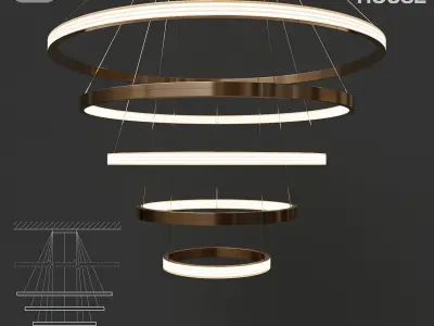 Modern ring light Cameron design house - AURA 3D model