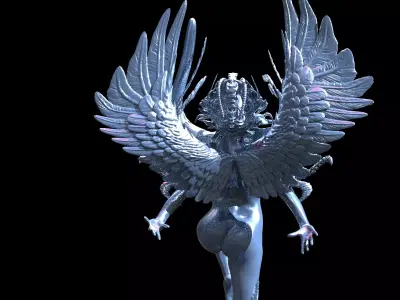 Lovcraftian alian female sculpture 1 3D model