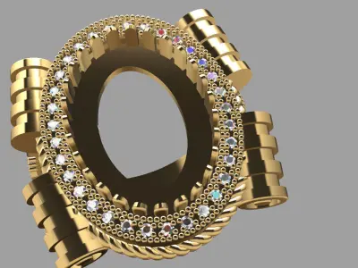 Gilded Splendor Ring 3D print model
