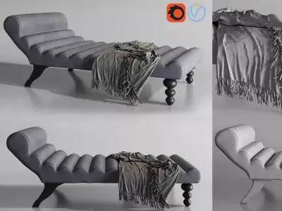 Modern Design Lazy Chaise Lounge Indoor 3D model