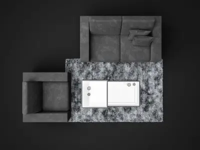 Sofa Set - Home and Office Furniture 01 3D model