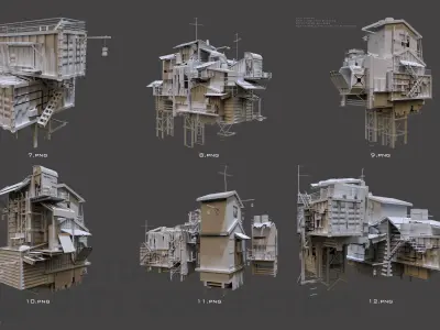 post-apocalyptic building Vol 12 3D model