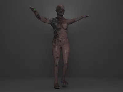 Zombie Rigged  Low-poly 3D model
