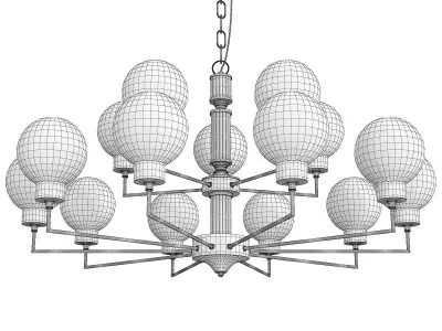 Zibille Chandelier Brass 93 Low-poly 3D model