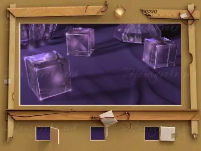 Graphics with glass 3D model