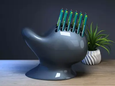 minimal modern pen holder Cyborg pen holder 3D print model