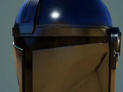Mandalorian Helmet Low-poly 3D model