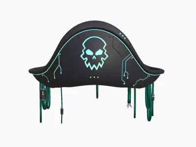 Cyberpunk Pirate Hat A02 - Character Design Low-poly 3D model