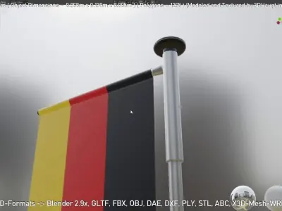 Germany Flag 8m Low-poly 3D model