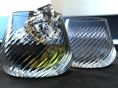 GLASS OF WHISKEY 3D print model