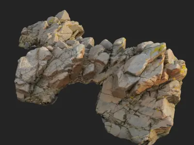 3d scanned rock cliff A2 3D model