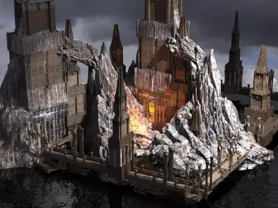 Dark Lord Feudal Fort Kit bash  3D model