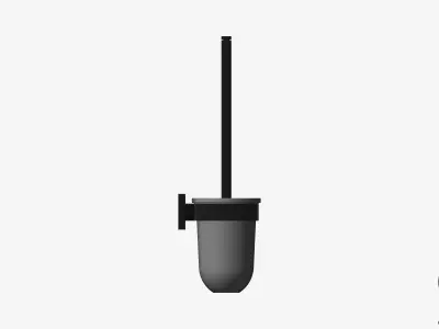 Toilet Brush Holder - Luxury - Round - With Brush - Square Plate Low-poly 3D model