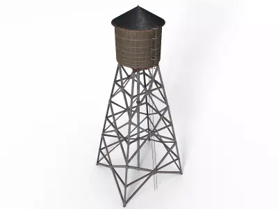 Old water tower Low-poly 3D model get