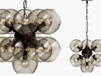 chandelier sphere cumulus glass 3D model