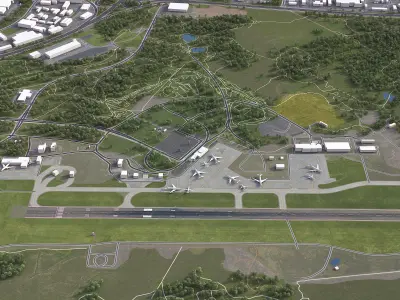 Turku - Airport - TKU Low-poly 3D model