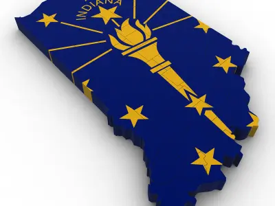 Indiana Political Map 3D model