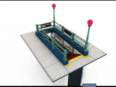 New York Subway  Metro Entrance A 3D model