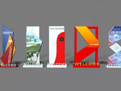 Signage planning Low-poly 3D model