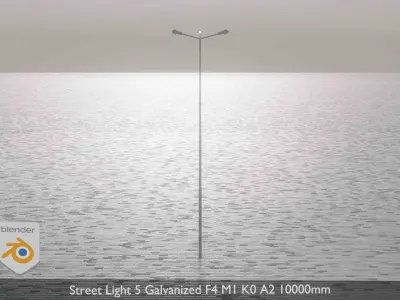 Street Light 5 Galvanized F4 M1 K0 A2 10000mm Low-poly 3D model