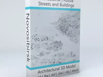 Novosibirsk Streets and Buildings 3D model