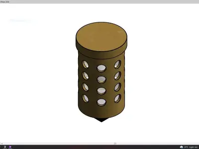Top Mount Bamboo Lamp 3D model