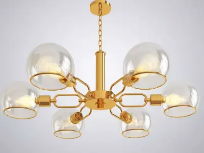 Scandinavian Glass Chandelier 3D model