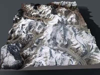 Mountain landscape Tibet Autonomous Region 3D model