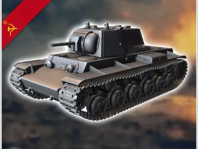 KV-8 M1942 Flamethrower ATO-41 - Soviet army WW2 Second World Ea 3D print model