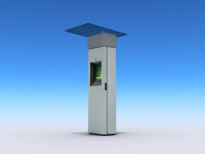 Multimedia Kiosk Low-poly 3D model