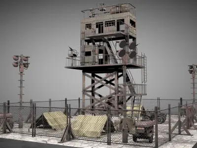 Post Apocalyptic Survival Watchtower v1 3D model